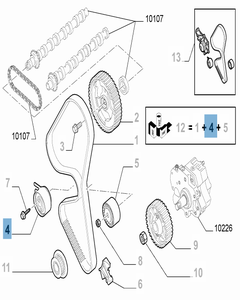 Tendeur de courroie réglable, 60 mm de diamètre pour Fiat Professional Scudo