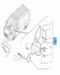 Rétroviseur gauche pour Fiat Professional Ducato