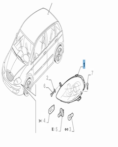 Phare avant droit pour Lancia Musa