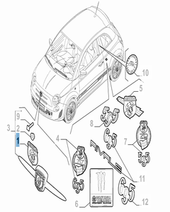 Écusson Abarth avant pour Abarth 500