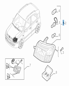 Projecteur avant droit pour Fiat et Fiat Professional