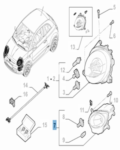 Phare DRL avant droit pour Abarth 500