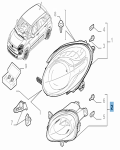 Phare DRL avant droit pour Fiat et Fiat Professional