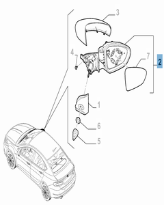 Rétroviseur gauche pour Fiat et Fiat Professional