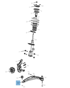 Bras oscillant de suspension inférieure pour Fiat Freemont