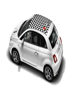 AUTOCOLLANT DE TOIT À CARREAUX NOIR AVEC LOGO 500
