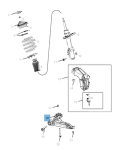 Bras oscillant de suspension avant inférieure pour Jeep Cherokee