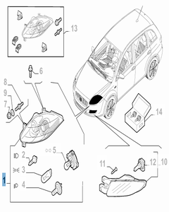 Projecteur avant droit pour Fiat Croma
