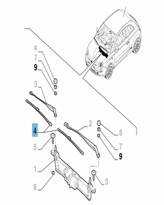 Kit de 2 balais d'essuie-glace avant pour Fiat 500