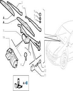 Kit de 2 balais d'essuie-glace avant pour Fiat Doblò