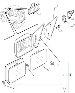 Rétroviseur gauche pour Fiat Palio