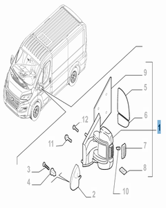 Rétroviseur gauche pour Fiat Professional Ducato