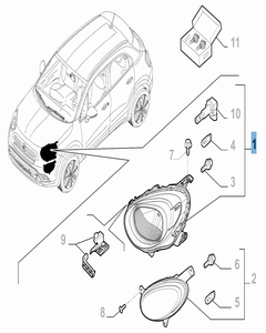 Phare avant droit pour Fiat 500X