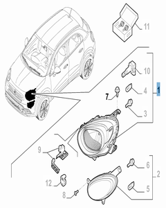 Phare avant droit pour Fiat 500X