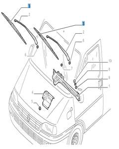 Kit de 2 balais d'essuie-glace avant pour Fiat Ducato
