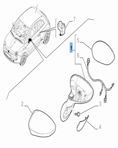Rétroviseur gauche pour Fiat 500