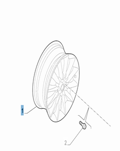 Jante alliage 6.5J x 17'' H2 ET 46 pour Fiat et Fiat Professional
