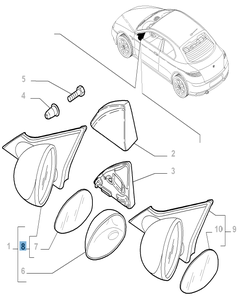 Rétroviseur électrique droit pour Alfa Romeo GT