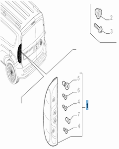 Feu arrière gauche pour Fiat Professional Doblo