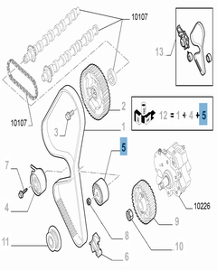 Tendeur de courroie fixe, diamètre 61mm pour Fiat Professional Scudo