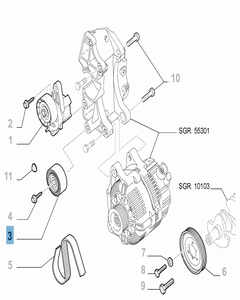 Tendeur de courroie fixe pour Fiat et Fiat Professional