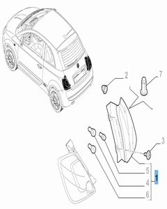 Feu arrière droit fixe pour Fiat 500