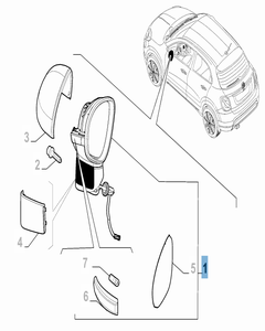 Rétroviseur gauche pour Fiat 500X