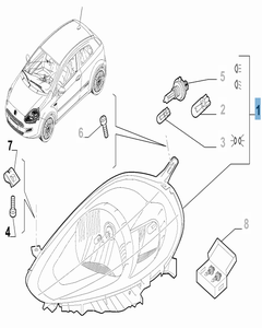 Phare avant gauche pour Fiat et Fiat Professional