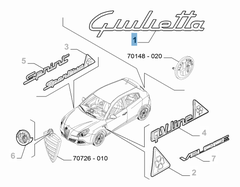 Sigle modèle Giulietta arrière pour Alfa Romeo Giulietta