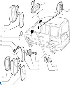 Rétroviseur gauche mécanique pour Fiat et Fiat Professional