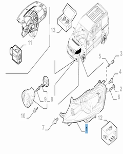 Phare avant droit pour Fiat Professional Scudo