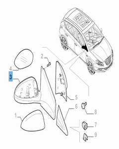 Rétroviseur gauche pour Lancia Delta
