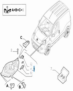 Phare avant gauche pour Fiat et Fiat Professional