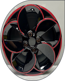 Jante aluminium 18'' Diamantée et recolorisée en rouge