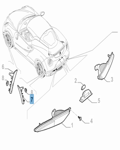 Clignotant arrière latéral droit pour Alfa Romeo 4C