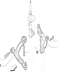 Bras oscillant droit de suspension avant