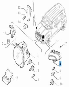 Phare DRL avant droit pour Jeep Renegade