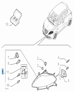Phare avant droit pour Chrysler Ypsilon