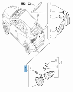 Feu arrière gauche fixe pour Alfa Romeo Giulietta