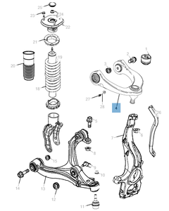 Bras oscillant de suspension supérieure pour Jeep Grand Cherokee