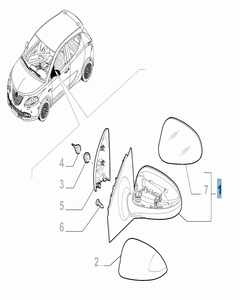 Rétroviseur droit pour Lancia Ypsilon