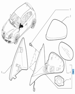 Rétroviseur gauche pour Alfa Romeo Giulietta