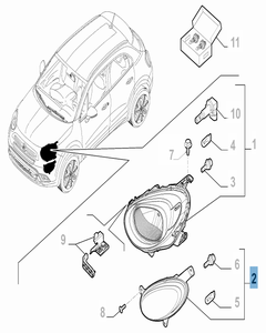 Feu de position avant droit pour Fiat 500X