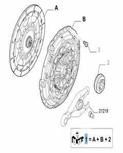 Kit embrayage (disque, plateau de pression et butée de débrayage) pour Fiat Professional Scudo