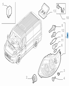 Projecteur avant droit pour Fiat Professional Ducato