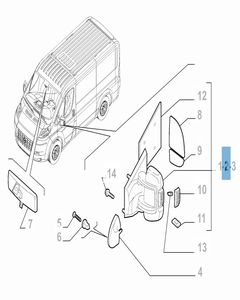 Rétroviseur droit pour Fiat Professional Ducato