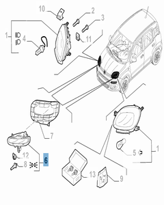 Phare DRL avant gauche pour Fiat et Fiat Professional