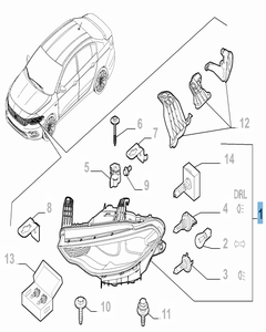 Phare avant gauche pour Fiat et Fiat Professional
