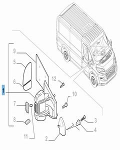 Rétroviseur gauche électrique pour Fiat et Fiat Professional