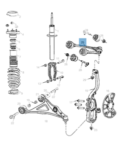 Bras oscillant gauche de suspension supérieure pour Lancia Thema